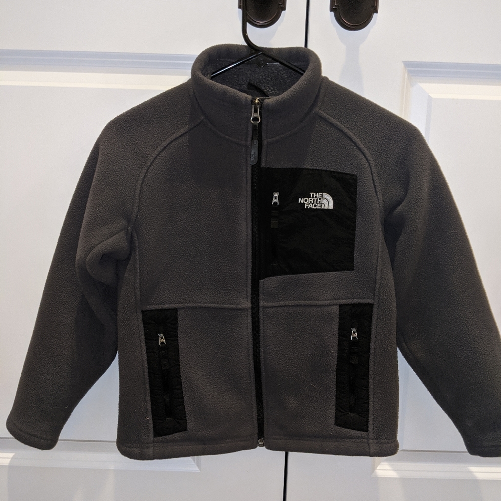 North Face Jacket Dark Gray Sz 7/8 Breast Pocket - Picture 2 of 6